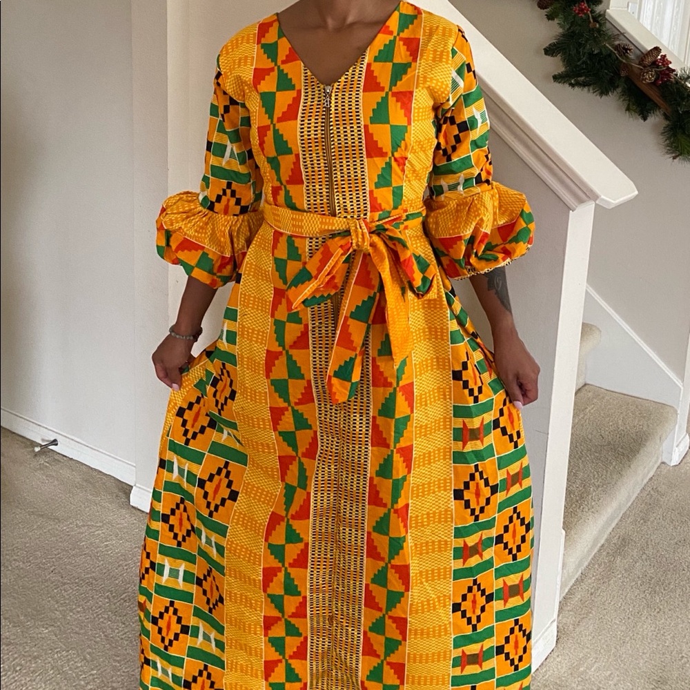 African clothing for women Ankara Kente long dress - Picture 1 of 4